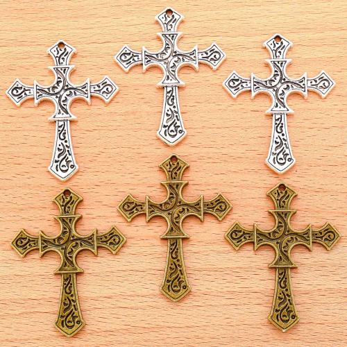 Tibetan Style Cross Pendants, plated, DIY, more colors for choice, 50x40mm, 100PC/Bag, Sold By Bag