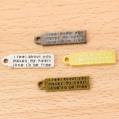 Tibetan Style Pendants, Rectangle, plated, DIY, more colors for choice, 31x8mm, 100PC/Bag, Sold By Bag