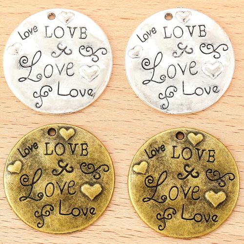 Zinc Alloy Pendants Round plated DIY Sold By Bag