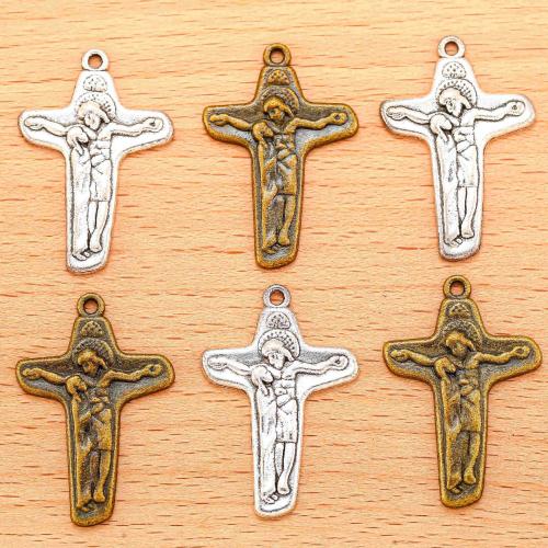 Tibetan Style Cross Pendants, plated, DIY, more colors for choice, 34x24mm, 100PC/Bag, Sold By Bag