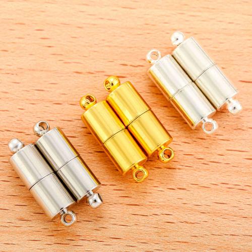 Brass Magnetic Clasp with Magnet Column plated DIY nickel lead & cadmium free Sold By Bag