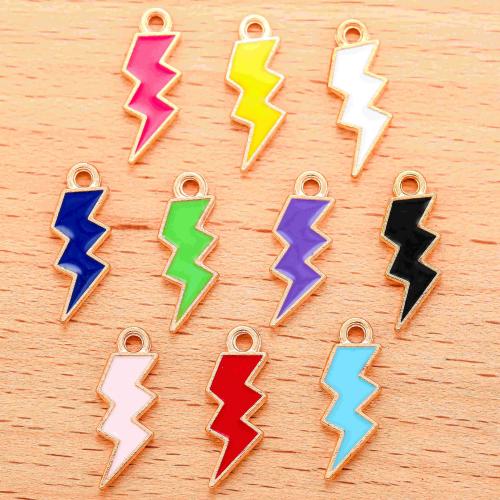 Zinc Alloy Enamel Pendants Lightning Symbol plated DIY Sold By Bag