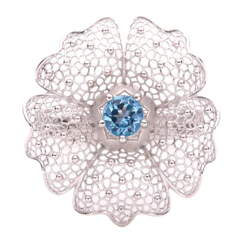 925 Sterling Silver Cuff Finger Ring, with Gemstone, Flower, platinum plated, different materials for choice & for woman & hollow, US Ring Size:6-8, Sold By PC