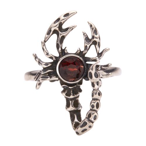 925 Sterling Silver Cuff Finger Ring, with Gemstone, Scorpion, vintage & different materials for choice & for woman, US Ring Size:7, Sold By PC