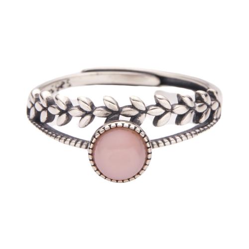 925 Sterling Silver Cuff Finger Ring, with Gemstone, vintage & different materials for choice & for woman & hollow, US Ring Size:6-8, Sold By PC