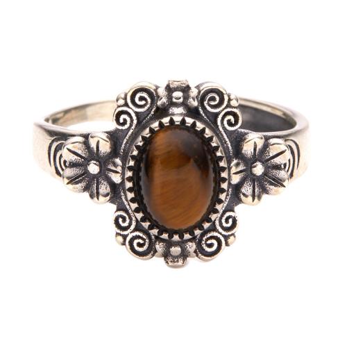 925 Sterling Silver Cuff Finger Ring, with Gemstone, vintage & different materials for choice & adjustable & for woman, US Ring Size:6-8, Sold By PC