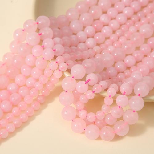 Natural Jade Beads, Round, DIY & different size for choice, pink, Sold By PC