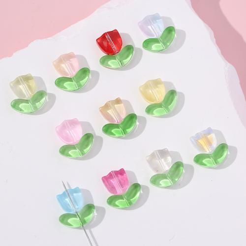 Handgemaakte Lampwork Beads, Tulip, moffelen vernis, DIY, meer kleuren voor de keuze, 12x14mm, Verkocht door PC