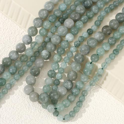 Natural Jade Beads, Round, DIY, green, Sold By PC