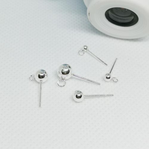 925 Sterling Silver Earring Stud Component, DIY & different size for choice, Sold By Pair