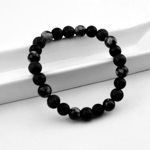 Gemstone Bracelets, Lava, fashion jewelry & Unisex, Length:Approx 15-17 cm, Sold By PC