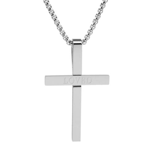 Stainless Steel Sweater Chain Necklace, 304 Stainless Steel, Cross, fashion jewelry & Unisex, more colors for choice, Length:Approx 60 cm, Sold By PC