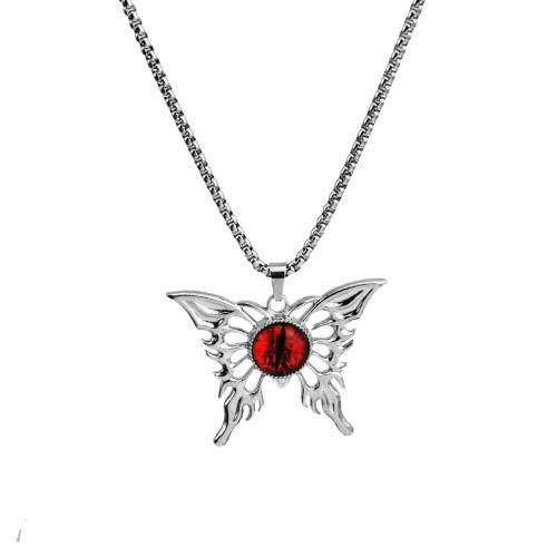 Stainless Steel Sweater Chain Necklace 304 Stainless Steel Butterfly fashion jewelry & Unisex Length Approx 70 cm Sold By PC