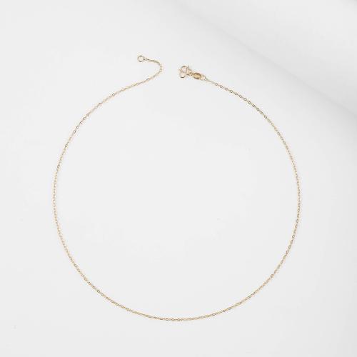 Brass Chain Necklace, fashion jewelry & for woman, golden, 1.60mm, Sold Per Approx 45 cm Strand