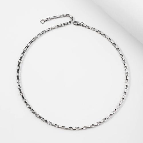 Chaîne collier , Acier inoxydable 304, longueur différente pour le choix & unisexe & normes différentes pour le choix, couleur originale, Vendu par PC