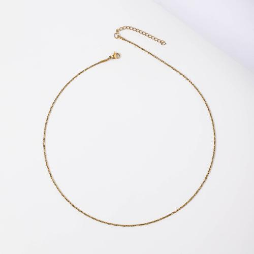 Stainless Steel Chain Necklace, 304 Stainless Steel, with 5cm extender chain, fashion jewelry & for woman, more colors for choice, 1.50mm, Length:Approx 45 cm, Sold By PC