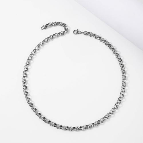 Stainless Steel Chain Necklace, 304 Stainless Steel, different length for choice & different size for choice & for woman, original color, Sold By PC