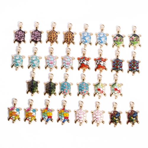 Tibetan Style émail Pendants, alliage de zinc, tortue, DIY, plus de couleurs à choisir, 24x14mm, 10PC/sac, Vendu par sac