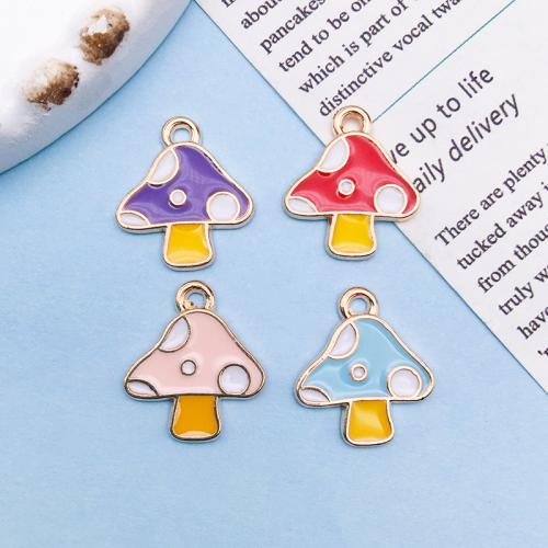 Zinc Alloy émail Pendants, alliage de zinc, champignon, DIY, plus de couleurs à choisir, 4x16mm, Vendu par PC