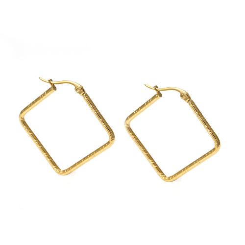 Stainless Steel Lever Back Earring, 304 Stainless Steel, fashion jewelry & for woman, golden, 35x35mm, Sold By Pair