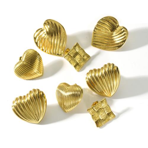 Pendientes de Acero Inoxidable, acero inoxidable 304, 18K chapado en oro, Joyería & diferentes estilos para la opción & para mujer, dorado, Vendido por Par