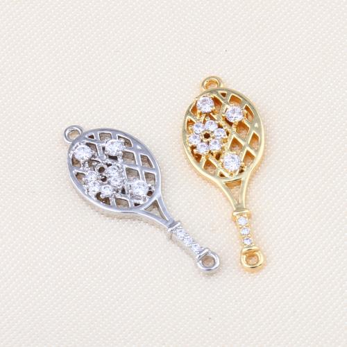 Cubic Zirconia Micro Pave Brass Connector plated DIY & micro pave cubic zirconia & 1/1 loop nickel lead & cadmium free Sold By PC