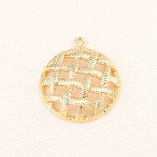 Brass Jewelry Pendants, Round, gold color plated, DIY, nickel, lead & cadmium free, 29x25x6mm, Sold By PC