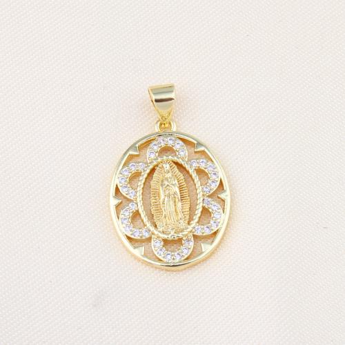 Cubic Zirconia Micro Pave Brass Pendant, gold color plated, DIY & micro pave cubic zirconia, nickel, lead & cadmium free, 23x17x2mm, Sold By PC