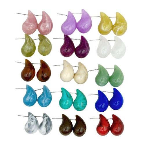 Acrylic Jewelry Earring, Teardrop, UV plating, fashion jewelry & different size for choice & for woman, more colors for choice, Sold By Pair