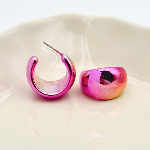 Acrylic Jewelry Earring, UV plating, fashion jewelry & gradient color & for woman, more colors for choice, 80x70x10mm, Sold By Pair