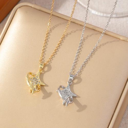 Cubic Zircon Micro Pave Brass Necklace, plated, micro pave cubic zirconia & for woman, more colors for choice, Sold By PC