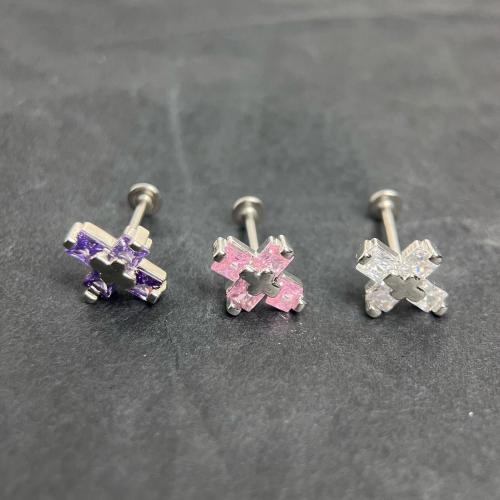 Fashion Personlighet Body Piercing Smycken Och Tillbehör, Mässing, Unisex & olika storlek för val & micro bana cubic zirconia, fler färger för val, Säljs av PC