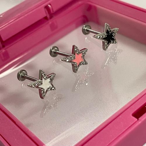 Fashion Personlighet Body Piercing Smycken Och Tillbehör, Mässing, Unisex & olika storlek för val & micro bana cubic zirconia & emalj, fler färger för val, Säljs av PC