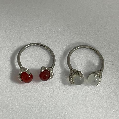 Anillo de acero inoxidable del labio, acero inoxidable 304, con Piedras preciosas, chapado, unisexo & diverso tamaño para la opción, más colores para la opción, Vendido por UD