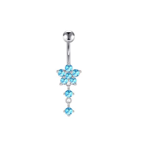 Brass Belly Ring  , plated, Unisex & micro pave cubic zirconia, more colors for choice, Sold By PC