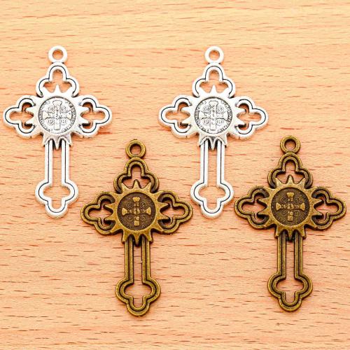 Tibetan Style Cross Pendants, plated, DIY, more colors for choice, 39x24mm, 100PC/Bag, Sold By Bag