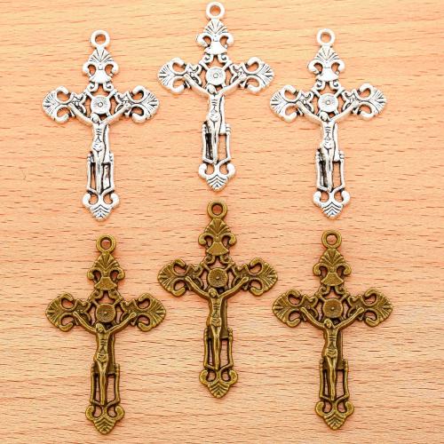 Pendants since Alloy Croise, Sinc Alloy, Cross, plátáilte, DIY, dathanna níos mó le haghaidh rogha, 51x31mm, 100PC/Mála, Díolta De réir Mála