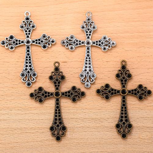 Pendants since Alloy Croise, Sinc Alloy, Cross, plátáilte, DIY, dathanna níos mó le haghaidh rogha, 75x52mm, 100PC/Mála, Díolta De réir Mála