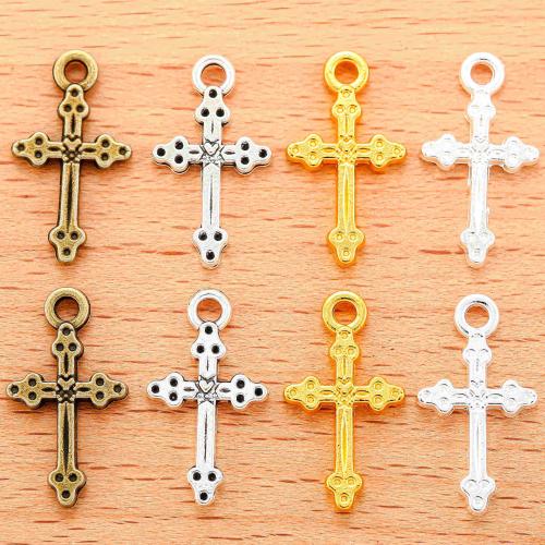 Pendants since Alloy Croise, Sinc Alloy, Cross, plátáilte, DIY, dathanna níos mó le haghaidh rogha, 21x12mm, 100PC/Mála, Díolta De réir Mála