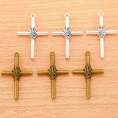 Tibetan Style Cross Pendants, plated, DIY, more colors for choice, 49x32mm, 100PC/Bag, Sold By Bag