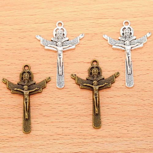 Tibetan Style Cross Pendants, plated, DIY, more colors for choice, 42x30mm, 100PC/Bag, Sold By Bag