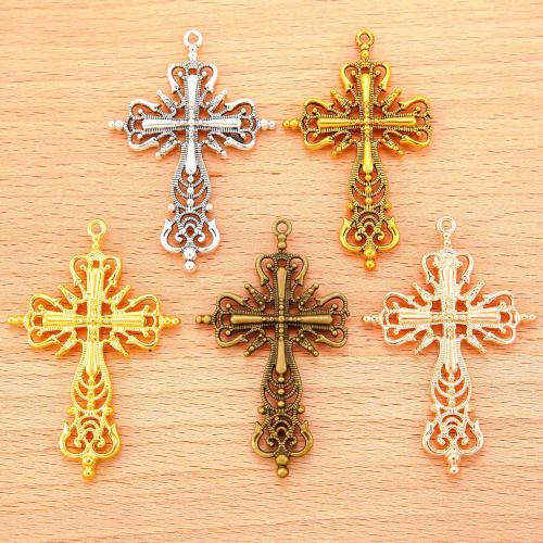 Tibetan Style Cross Pendants, plated, DIY, more colors for choice, 63x42mm, 100PC/Bag, Sold By Bag