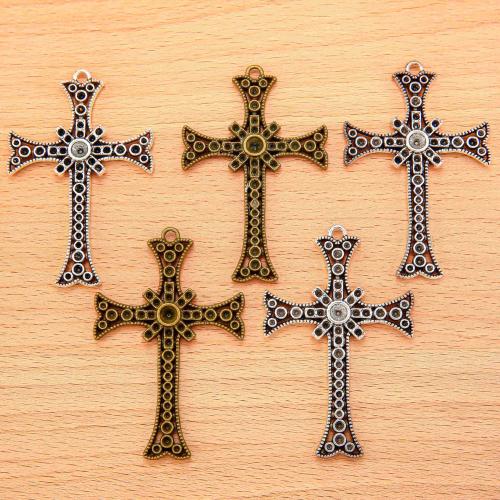 Tibetan Style Cross Pendants, plated, DIY, more colors for choice, 70x45mm, 100PC/Bag, Sold By Bag