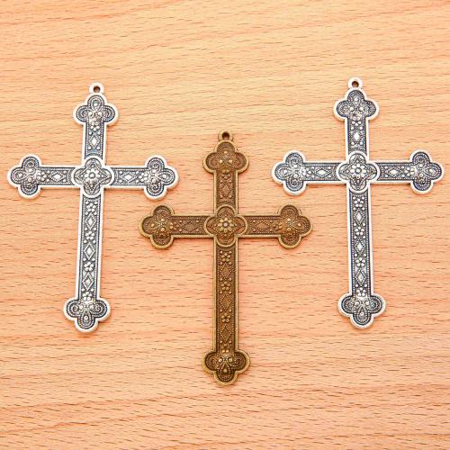 Pendentifs croix en alliage de zinc  , Placage, DIY, plus de couleurs à choisir, 80x53mm, 100PC/sac, Vendu par sac