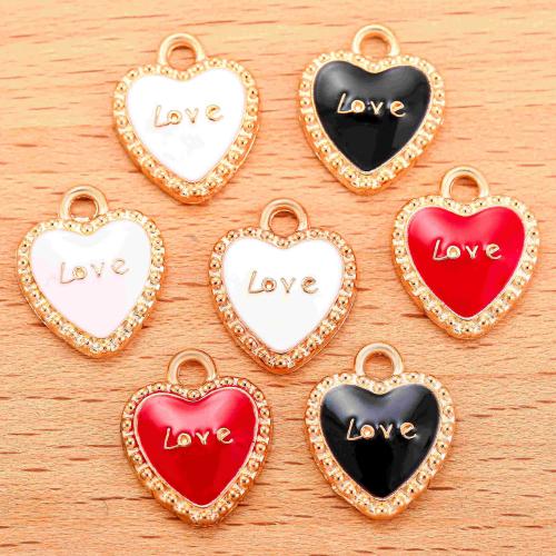 Tibetan Style Heart Pendants, plated, DIY & enamel, more colors for choice, 100PC/Bag, Sold By Bag