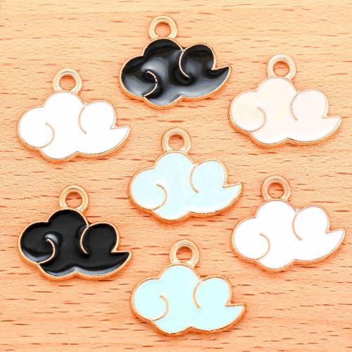 Tibetan Style Enamel Pendants, Cloud, plated, DIY, more colors for choice, 18x15mm, 100PC/Bag, Sold By Bag