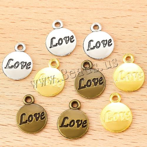 Pendentifs en alliage de zinc, Rond, Placage, DIY, plus de couleurs à choisir, 15x12mm, 100PC/sac, Vendu par sac