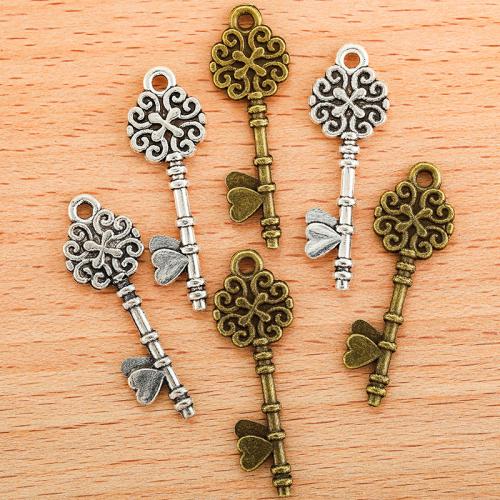 Zinklegering Key Hangers, Zinc Alloy, Sleutel, plated, DIY, meer kleuren voor de keuze, 34x11mm, 100PC/Bag, Verkocht door Bag