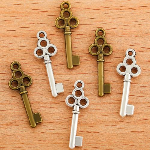 Tibetan Style Key Pendants, plated, DIY, more colors for choice, 20x7mm, 100PC/Bag, Sold By Bag