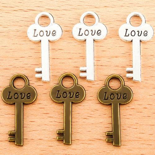 Zinc Alloy Key Pendants plated DIY Sold By Bag